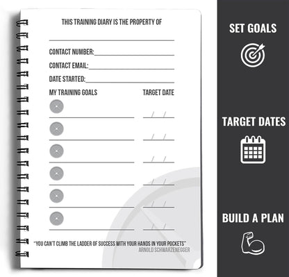 Workout Planner for Daily Fitness Tracking & Goals Setting (A5 Size, 6” X 8”, Charcoal Gray), Men & Women Personal Home & Gym Training Diary, Log Book Journal for Weight Loss by